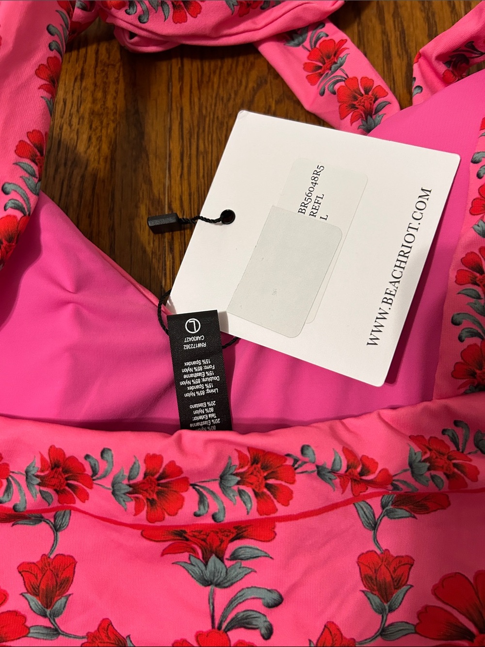 NWT BeachRiot Magenta and Floral One Piece - Picture 4 of 5